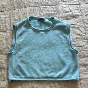 Light Blue 100% cotton Sleeveless Crop Top